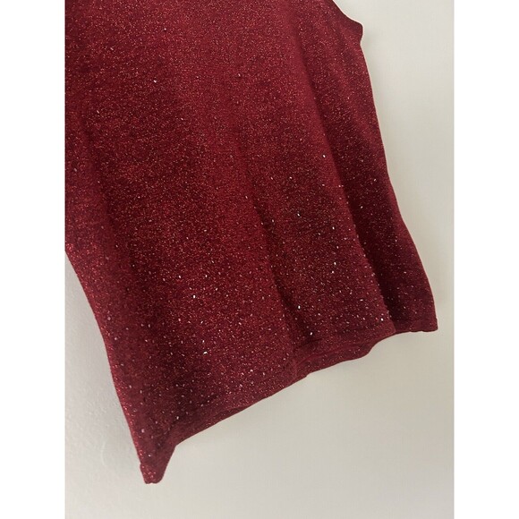 Emma James Beaded Sparkling Red Tank Silk Blend Blouse Size Small Holiday - Picture 4 of 9